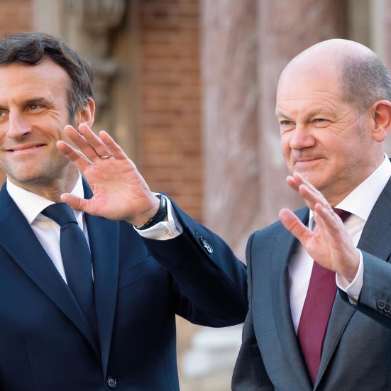 Foto af Macron og Scholz