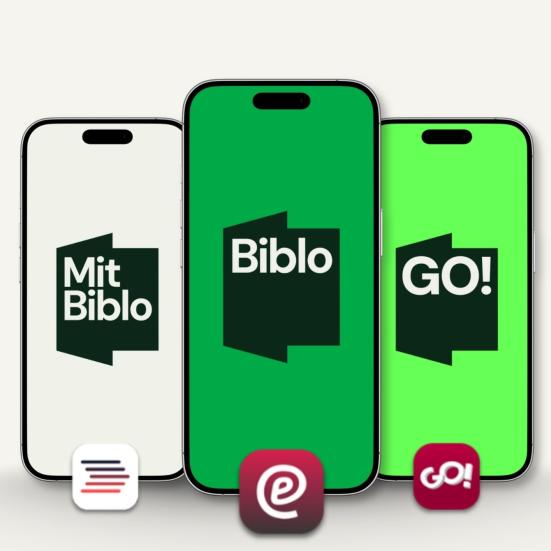 Billede af tre nye apps med nye og gamle logoer