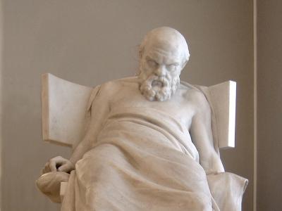 Mark Antokolski skulptur "Death of Socrates" fra 1875.