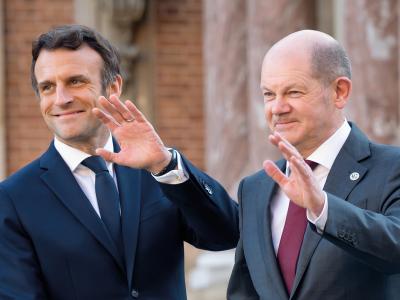 Foto af Macron og Scholz