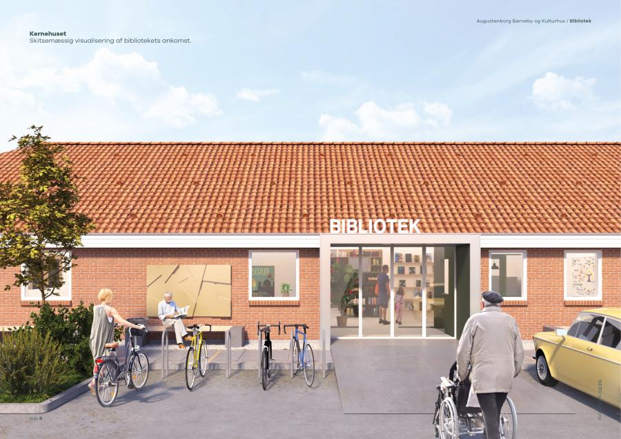 Visualisering af nyt bibliotek i Augustenborg